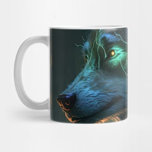 Wolf Animal Portrait Painting Wildlife Outdoors Adventure Mug